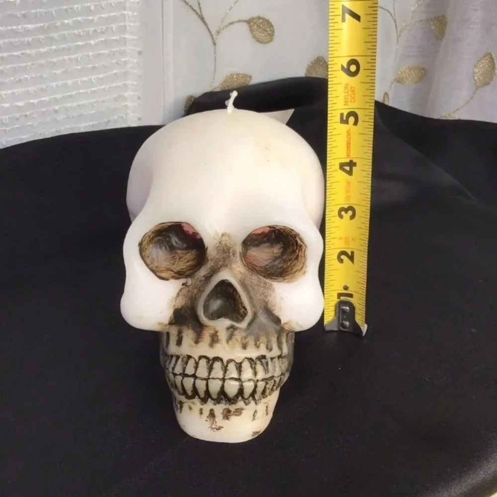 White Bleeding Skull Halloween Decor Candle NEW! Scary Spooky Decor